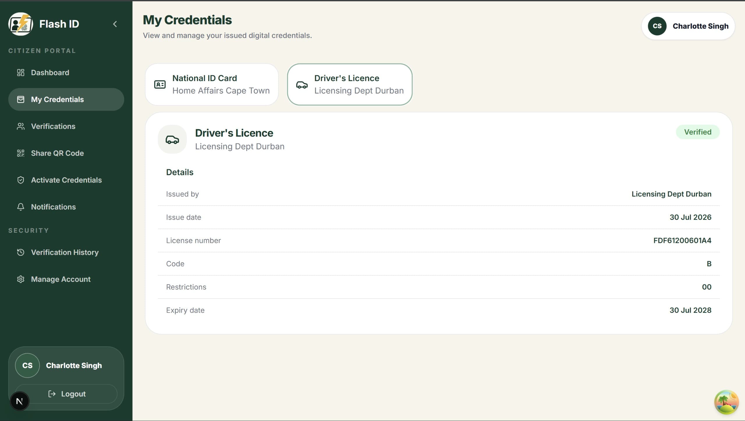 View your credentials preview