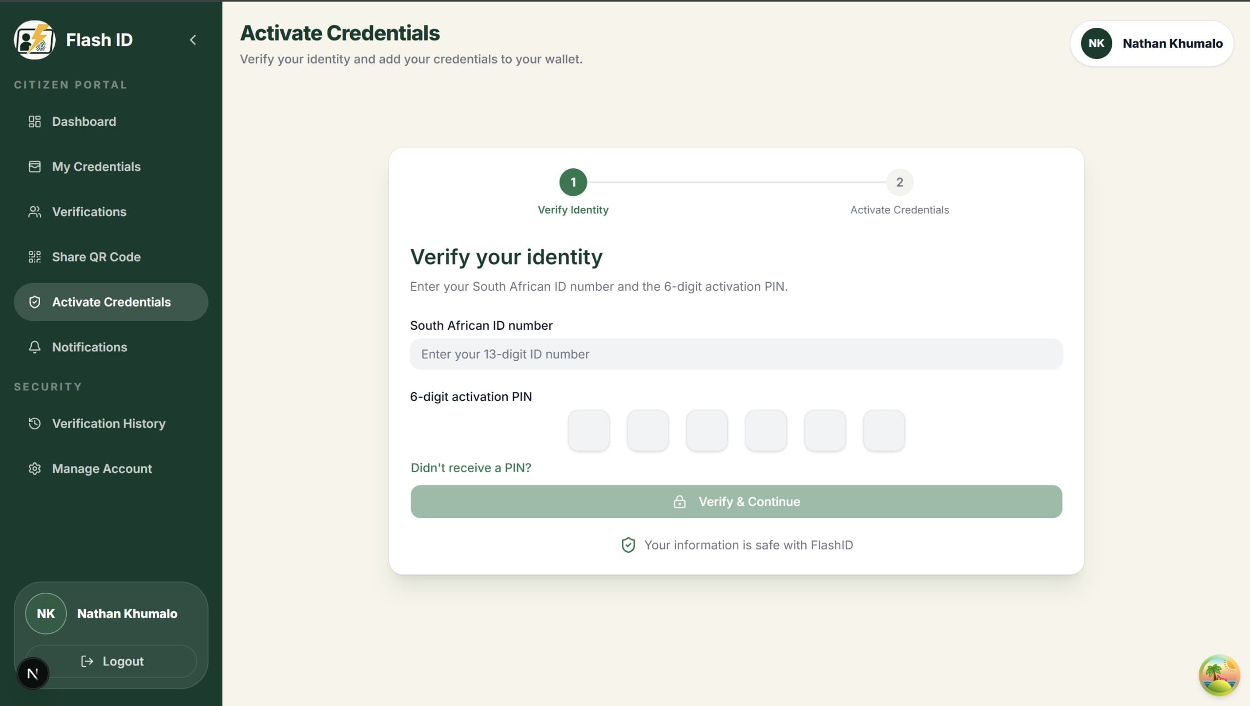 Verify your identity preview